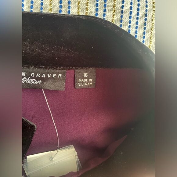 Susan Graver Artisan Bomber Jacket  Womens  Size 16 Peachskin Statement Button - Picture 12 of 16